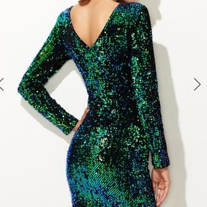 Sequin Bodycon Long Sleeve Mini Dress